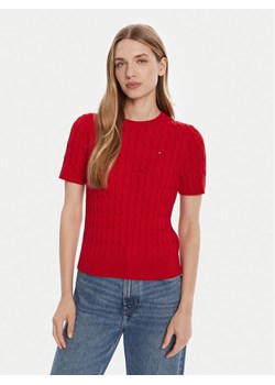 Tommy Hilfiger Sweter WW0WW45656 Czerwony Regular Fit ze sklepu MODIVO w kategorii Swetry damskie - zdjęcie 185444067