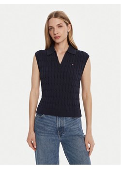 Tommy Hilfiger Sweter WW0WW45655 Granatowy Regular Fit ze sklepu MODIVO w kategorii Swetry damskie - zdjęcie 185444077