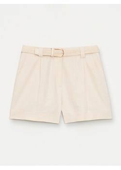 Mohito - Szorty z lnu i wiskozy - beżowy ze sklepu Mohito w kategorii Szorty - zdjęcie 185444355
