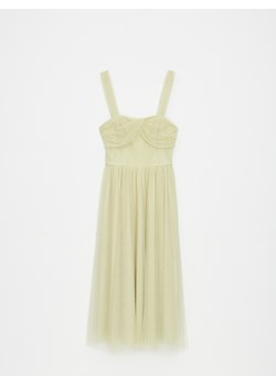 Mohito - Tiulowa sukienka midi - oliwkowy ze sklepu Mohito w kategorii Sukienki - zdjęcie 185444379