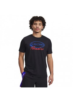 Męski t-shirt z nadrukiem Under Armour Project Rock Iron Paradise - czarny ze sklepu Sportstylestory.com w kategorii T-shirty męskie - zdjęcie 185447479