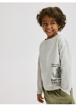 Reserved - Bawełniany longsleeve - jasnoszary ze sklepu Reserved w kategorii T-shirty chłopięce - zdjęcie 185449155