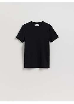 Reserved - Bawełniany t-shirt slim fit - czarny ze sklepu Reserved w kategorii T-shirty męskie - zdjęcie 185449329