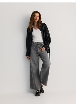 Reserved - Jeansy wide leg z wiązaniem - jasnoszary ze sklepu Reserved w kategorii Jeansy damskie - zdjęcie 185451815