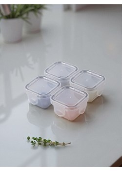 Sinsay - Pojemniki na żywność z pokrywką 4 pack - szary ze sklepu Sinsay w kategorii Dom - zdjęcie 185455628