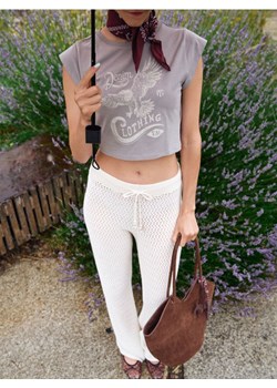 Sinsay - Bawełniany crop top z nadrukiem - szary ze sklepu Sinsay w kategorii Bluzki damskie - zdjęcie 185458068