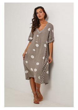 Le Monde du Lin Lniana sukienka w kolorze beżowym ze sklepu Limango Polska w kategorii Sukienki - zdjęcie 185465609