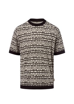 Redefined Rebel Męska koszula z dzianiny - RRRocco Mężczyźni Sztuczne włókno czarny wypukły wzór tkaniny ze sklepu vangraaf w kategorii T-shirty męskie - zdjęcie 185466755