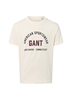 Gant Koszulka męska Mężczyźni Dżersej écru nadruk ze sklepu vangraaf w kategorii T-shirty męskie - zdjęcie 185466768
