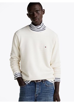 Tommy Hilfiger Męski sweter Mężczyźni Bawełna écru jednolity ze sklepu vangraaf w kategorii Swetry męskie - zdjęcie 185466809