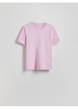 Reserved - T-shirt regular z merceryzowanej bawełny - lawendowy ze sklepu Reserved w kategorii Bluzki damskie - zdjęcie 185467378