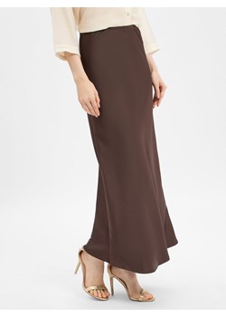Neo Noir Damska satynowa spódnica maxi - Vicky Kobiety czekoladowy jednolity ze sklepu vangraaf w kategorii Spódnice - zdjęcie 185472636