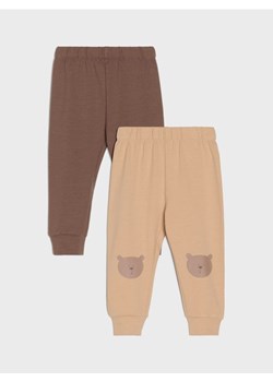 Sinsay - Bawełniane legginsy 2 pack - beżowy ze sklepu Sinsay w kategorii Odzież dla niemowląt - zdjęcie 185479388