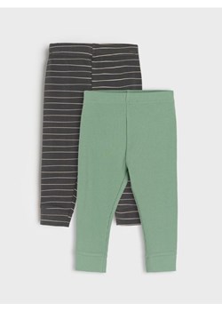 Sinsay - Bawełniane legginsy 2 pack - szary ze sklepu Sinsay w kategorii Spodnie i półśpiochy - zdjęcie 185479396