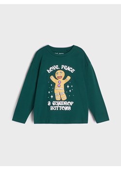 Sinsay - Koszulka z długimi rękawami Dream Work - zielony ze sklepu Sinsay w kategorii T-shirty chłopięce - zdjęcie 185479496