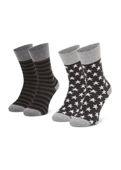 Tommy Hilfiger Zestaw 2 par wysokich skarpet unisex 100000816 Szary ze sklepu MODIVO w kategorii Skarpetki damskie - zdjęcie 185484015