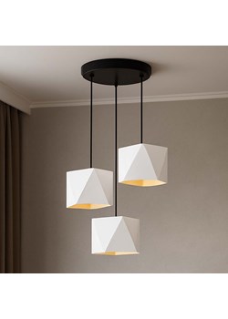 Biała 3 płomienna lampa wisząca nad stół MAJORKA GOLD w stylu glamour ze sklepu Lysne w kategorii Lampy wiszące - zdjęcie 185485846