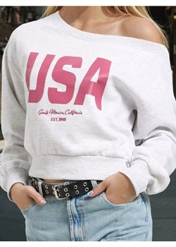 Sinsay - Bluza crewneck z napisem - szary ze sklepu Sinsay w kategorii Bluzy damskie - zdjęcie 185486528
