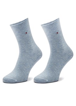 Tommy Hilfiger Zestaw 2 par wysokich skarpet damskich 371221106 Niebieski ze sklepu MODIVO w kategorii Skarpetki damskie - zdjęcie 185486786