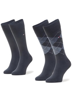Tommy Hilfiger Zestaw 2 par wysokich skarpet męskich 100001495 Granatowy ze sklepu MODIVO w kategorii Skarpetki męskie - zdjęcie 185486789