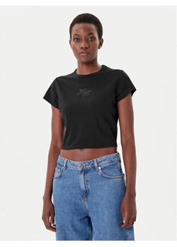 HUGO T-Shirt Rhinestone 50551404 Czarny Slim Fit ze sklepu MODIVO w kategorii Bluzki damskie - zdjęcie 185486846