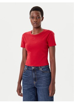 HUGO T-Shirt Delanor 50512000 Czerwony Slim Fit ze sklepu MODIVO w kategorii Bluzki damskie - zdjęcie 185486868