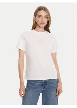 Calvin Klein Jeans T-Shirt Classic Monologo LV047D873G Biały Regular Fit ze sklepu MODIVO w kategorii Bluzki damskie - zdjęcie 185486915