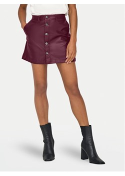 ONLY Spódnica z imitacji skóry Amazing 15331876 Bordowy Slim Fit ze sklepu MODIVO w kategorii Spódnice - zdjęcie 185486926