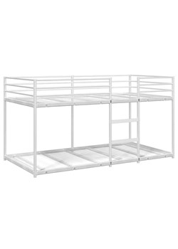Białe łóżko piętrowe metalowe 100 x 200 cm N0-H35 ze sklepu Edinos.pl w kategorii Łóżka dziecięce - zdjęcie 185488398