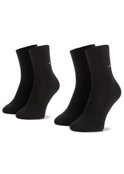 Zestaw 2 par wysokich skarpet damskich Tommy Hilfiger 371221 Czarny ze sklepu eobuwie.pl w kategorii Skarpetki damskie - zdjęcie 185488757