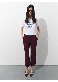 Mohito - T-shirt z bawełny i modalu - biały ze sklepu Mohito w kategorii Bluzki damskie - zdjęcie 185491558