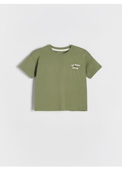 Reserved - Bawełniany t-shirt - zielony ze sklepu Reserved w kategorii T-shirty chłopięce - zdjęcie 185491987