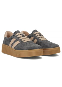Skórzane sneakersy damskie szare Filippo DP6776/25 ze sklepu ulubioneobuwie w kategorii Buty sportowe damskie - zdjęcie 185500027