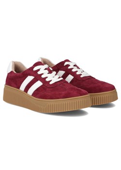 Skórzane sneakersy damskie bordowe Filippo DP6776/25 ze sklepu ulubioneobuwie w kategorii Buty sportowe damskie - zdjęcie 185500028