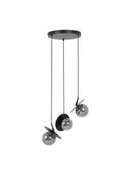 Okrągła trzypunktowa wisząca lampa czarna M7-N01 ze sklepu Edinos.pl w kategorii Lampy wiszące - zdjęcie 185501129