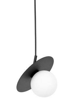 Lampa z okrągłym kloszem czarno-biała K5-K62 ze sklepu Edinos.pl w kategorii Lampy wiszące - zdjęcie 185501136