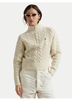 Polo Ralph Lauren Sweter 211972130003 Écru Relaxed Fit ze sklepu MODIVO w kategorii Swetry damskie - zdjęcie 185507495