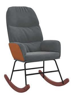 Ciemnoszary tapicerowany fotel bujany S5-K50 ze sklepu Edinos.pl w kategorii Fotele - zdjęcie 185508886