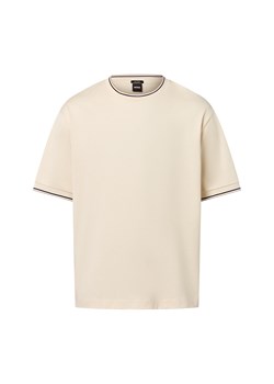 BOSS Koszulka męska - Tames Mężczyźni Bawełna beżowy jednolity ze sklepu vangraaf w kategorii T-shirty męskie - zdjęcie 185512438