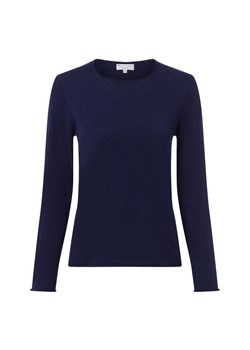 Marie Lund Damski sweter z czystego kaszmiru Kobiety drobna dzianina granatowy jednolity ze sklepu vangraaf w kategorii Swetry damskie - zdjęcie 185512446