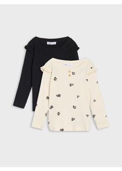 Sinsay - Koszulki z długimi rękawami 2 pack - kremowy - id: 7539Z-01X - marki Sinsay - 185514005 Sinsay - Koszulki z długimi rękawami 2 pack - kremowy ze sklepu Sinsay w kategorii Kaftaniki i bluzki - zdjęcie 185514005