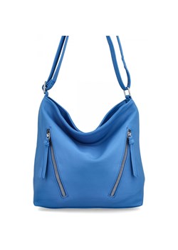 Torebka Damska Duża Listonoszka firmy Herisson 1052L2082 Niebieska ze sklepu PaniTorbalska w kategorii Listonoszki - zdjęcie 185516187