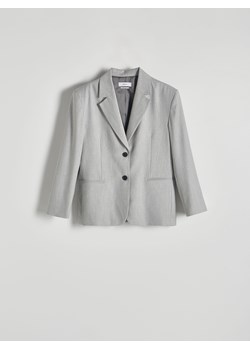 Reserved - Jednorzędowa marynarka z wiskozą - jasnoszary ze sklepu Reserved w kategorii Marynarki damskie - zdjęcie 185516439