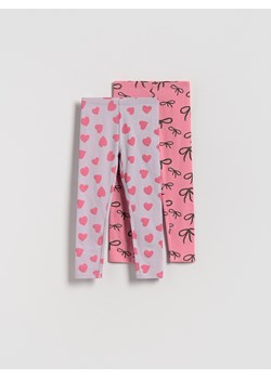 Reserved - Bawełniane legginsy 2 pack - wielobarwny ze sklepu Reserved w kategorii Spodnie dziewczęce - zdjęcie 185516475