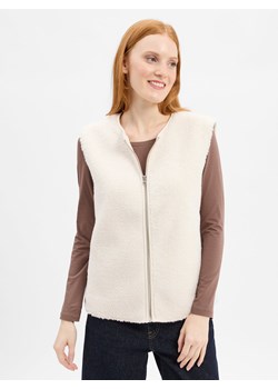 Marie Lund Damska kamizelka z pluszowym futerkiem Kobiety écru jednolity ze sklepu vangraaf w kategorii Kamizelki damskie - zdjęcie 185516489