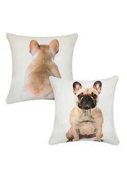 Mars &amp; More Poduszka &quot;French Bulldog&quot; w kolorze jasnobrązowo-białym - 33 x 33 cm ze sklepu Limango Polska w kategorii Poduszki dekoracyjne - zdjęcie 185520847