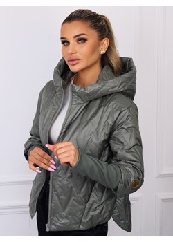 ASYMETRYCZNA KURTKA PIKOWANA ZE ŚCIAGACZAMI NA RĘKAWACH- KHAKI ze sklepu olika.com.pl w kategorii Kurtki damskie - zdjęcie 185522799