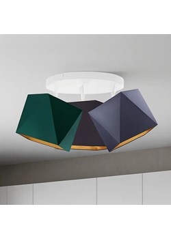Potrójna lampa sufitowa z tkaninowymi kloszami MINORKA GOLD regulowana 3xE27 ze sklepu Lysne w kategorii Lampy sufitowe - zdjęcie 185523546