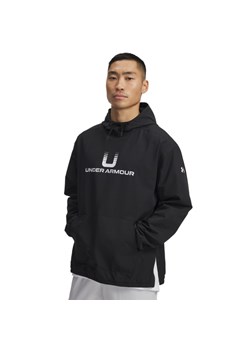 Męska bluza nierozpinana z kapturem Under Armour UA Unstoppable Wvn Hoodie - czarna ze sklepu Sportstylestory.com w kategorii Bluzy męskie - zdjęcie 185524667