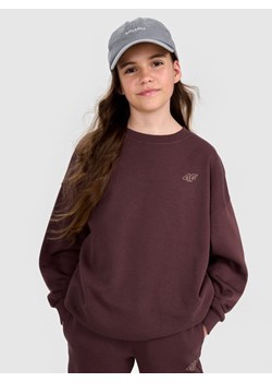 Dziecięcy komplet dresowy 4F 4FJRAW25TAPSU120 - brązowy ze sklepu Sportstylestory.com w kategorii Bluzy dziewczęce - zdjęcie 185524686
